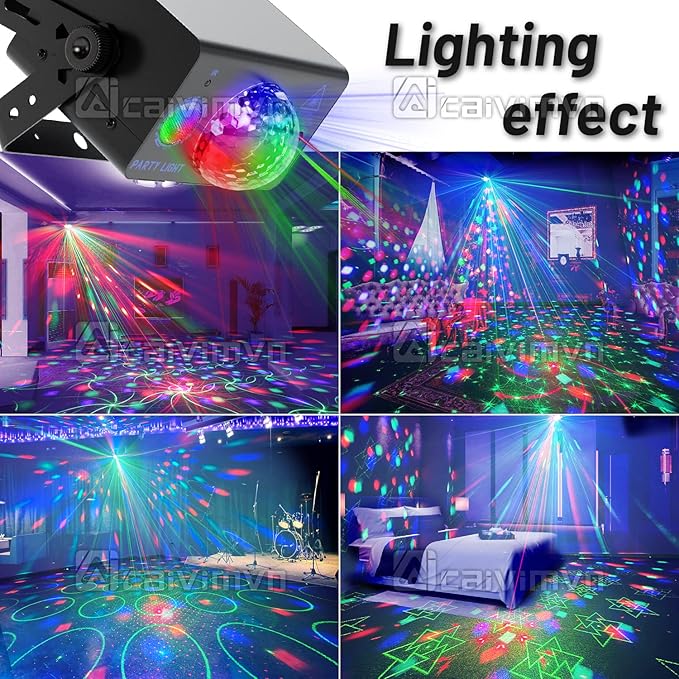 Disco Ball Light Party Lights, LED Sound Activated DJ Disco Light Stage Lights - Image 2