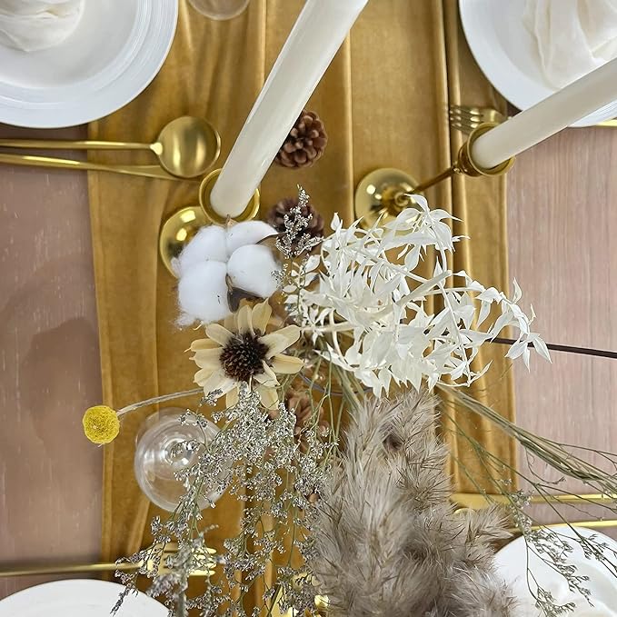 Velvet Table Runner, 5 Pack Luxurious Wedding Reception Decorations Soft Velvet - Image 6
