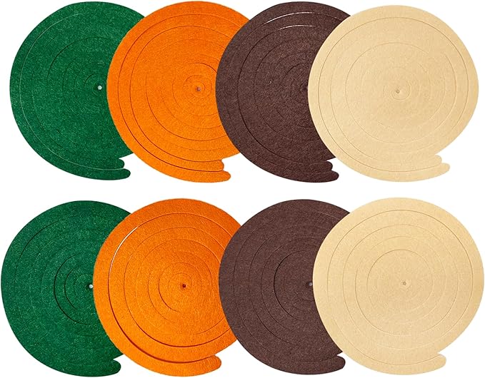 36 Pcs Green Brown Orange Beige Hanging Swirl Decorations Felt Swirl Streamer - Image 3