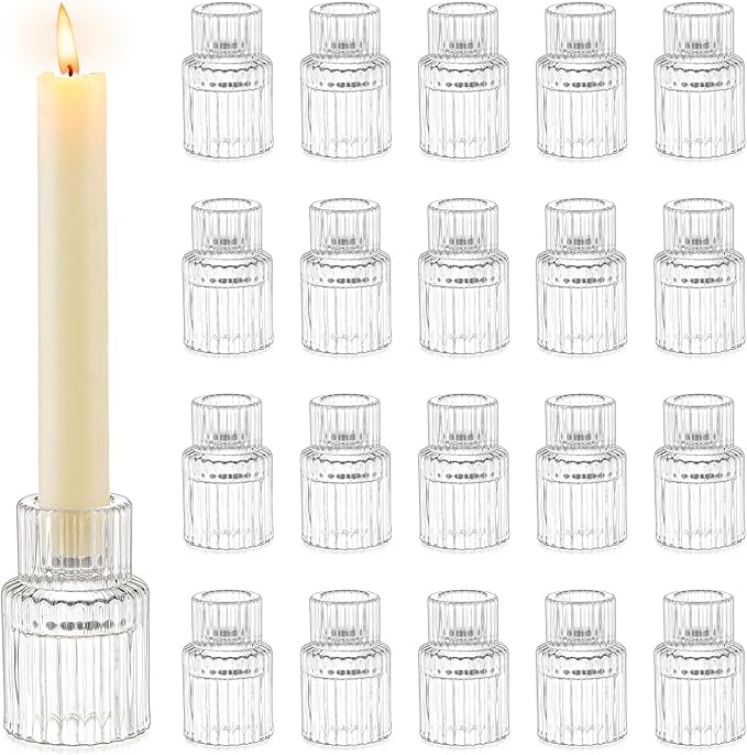 Romadedi Glass Candle Holder for Candlestick by ROMADEDI