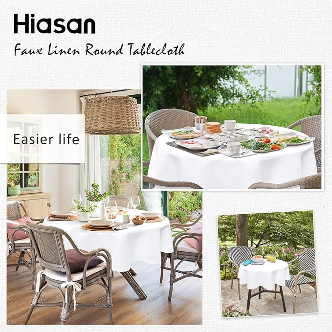 Hiasan Round Tablecloth 45 Inch Linen - Image 6