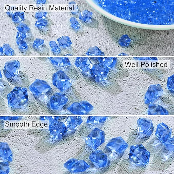 uxcell 1000pcs Fake Ice Rocks, Dazzling Clear Resin Crushed Ice Sparkling Fake - Image 3
