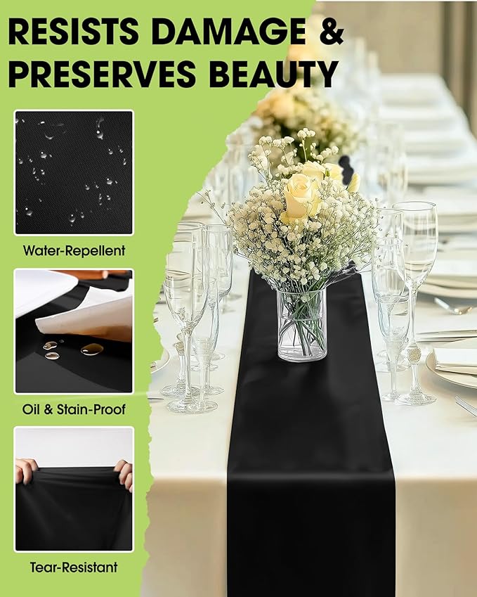 Pureegg Black Plastic Table Runners - Image 3