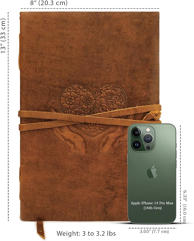 LUXEORIA Heart Journal for Women and Men, Handcrafted Leather Journal for - Image 2