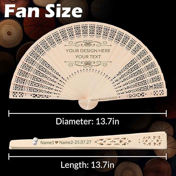 20 PCS Custom Fans Personalized Folding Fans - Image 4