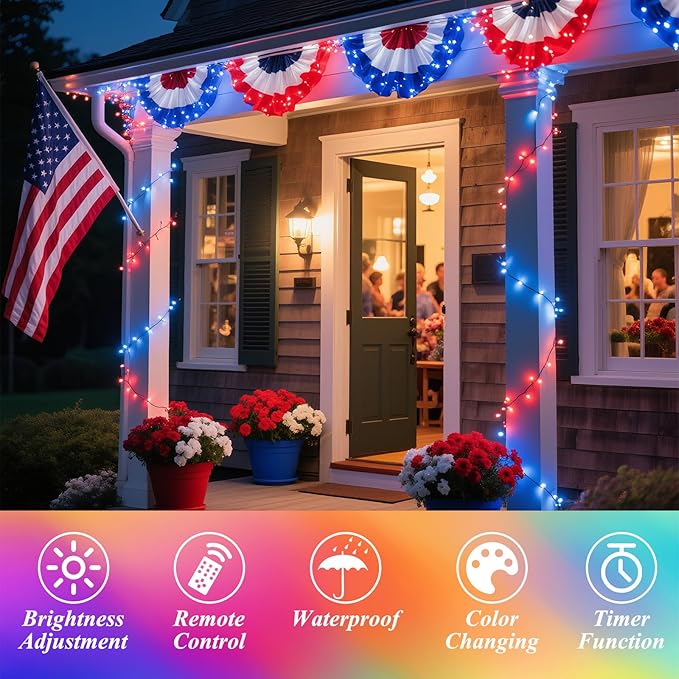 35 Colors Changing Christmas Lights, 98FT 300 LED String Lights Green Wire - Image 5
