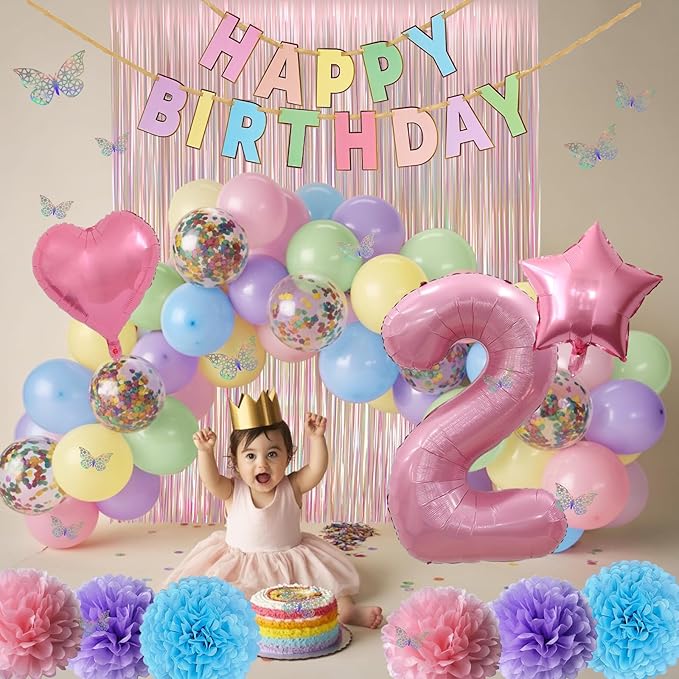 Pastel 2nd Birthday Party Decorations - Image 3