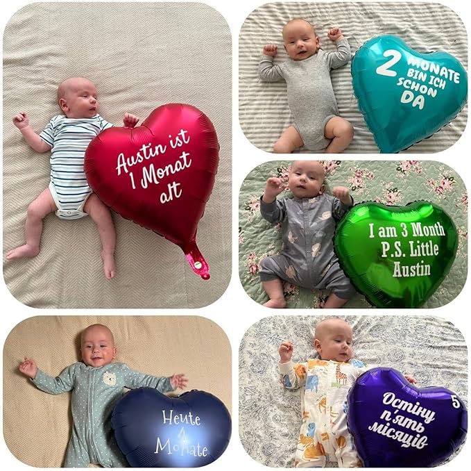 Сustom Balloons Name Personalized foil Balloon Heart 19 inch Satin and Glossy - Image 2