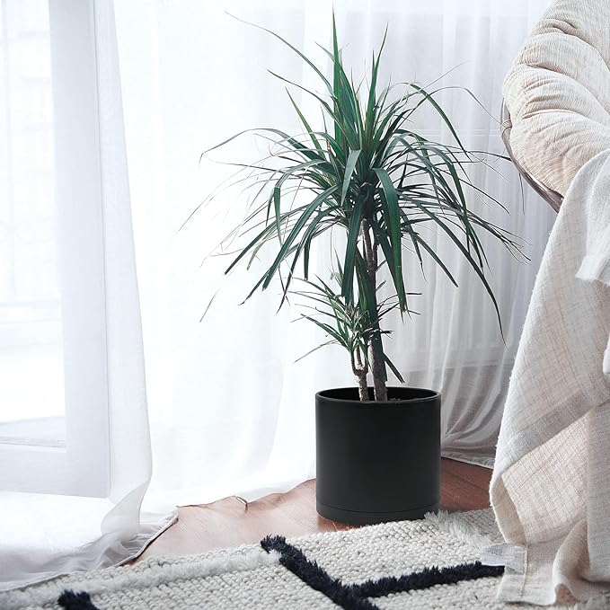 D'vine Dev 2 Pack 10 Inch Modern Plastic Plant Pots, Cylindrical Garden Planters - Image 7