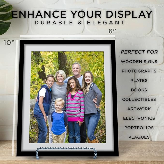 TRIPAR Decorative Twisted Wire Stand, Chrome Display Tabletop Easel Sleek & - Image 4