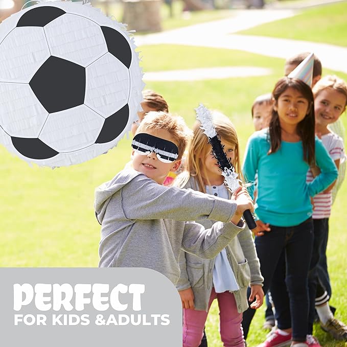 New Soccer Pinata Bundle with a Blindfold and Bat, Soccer Ball Pinata - Image 6
