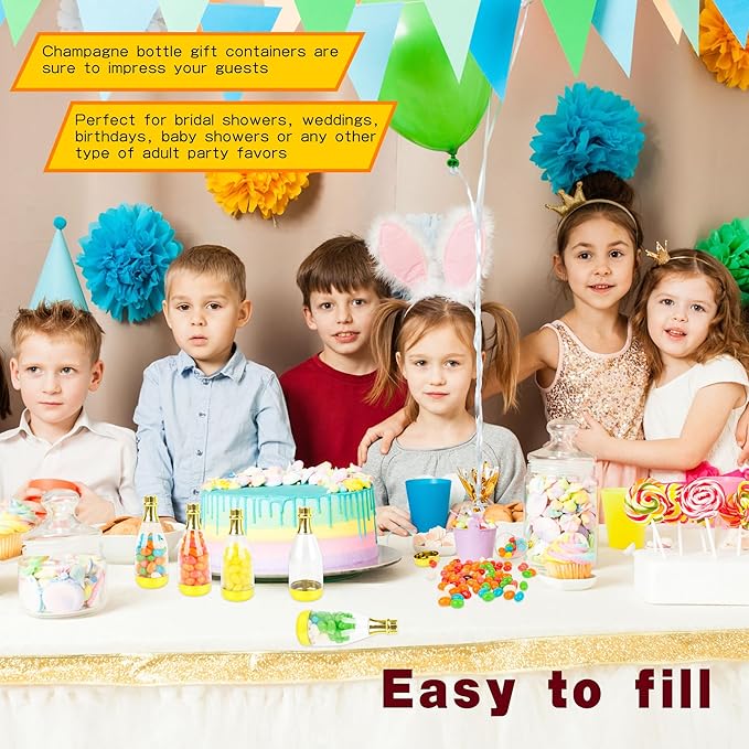 36 Pieces Champagne Bottles Candy Bottles Mini Golden Plastic Treat Containers - Image 5
