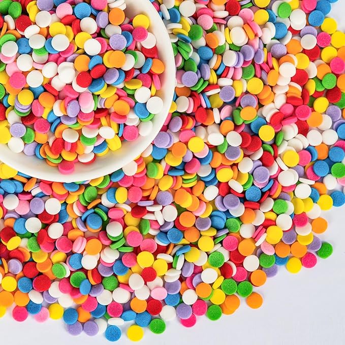 Edible Confetti Sprinkles, Colorful Round Cake Decoration by Sugarzy