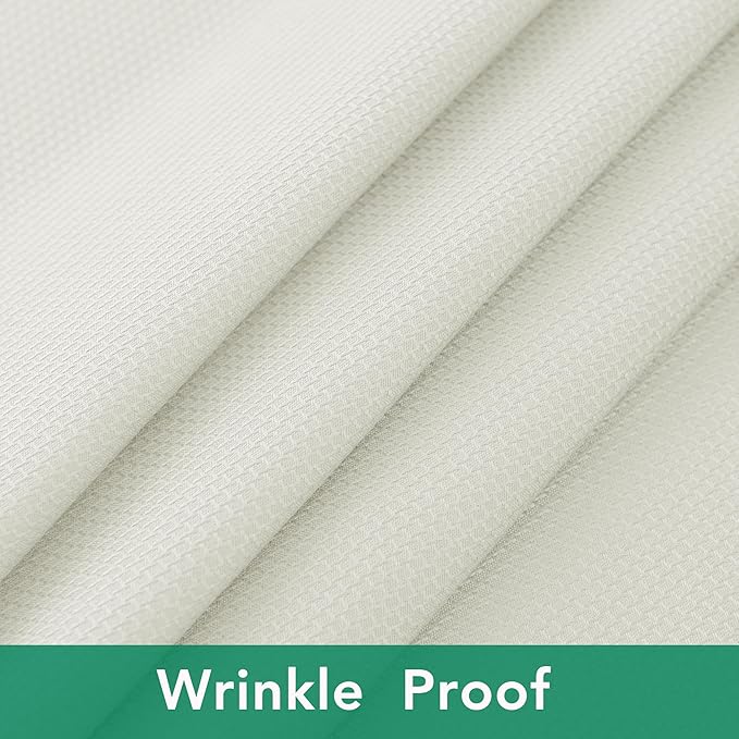 Biscaynebay Textured Fabric Round Tablecloths 70", Ivory Water Resistant Table - Image 8