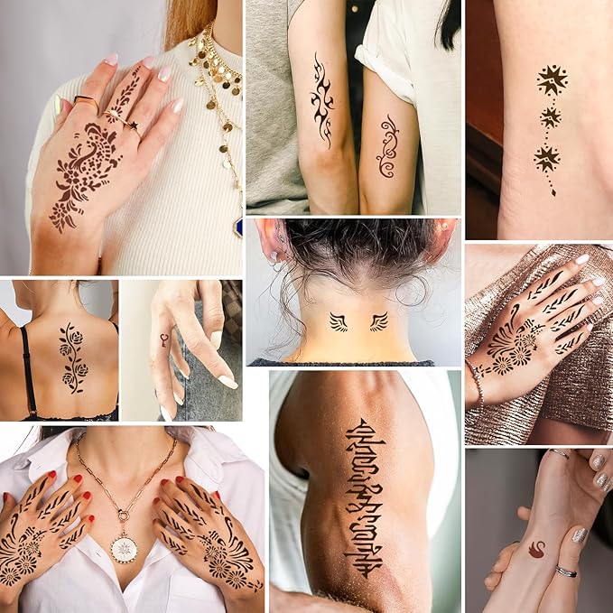 126 PCS Temporary Tattoos Stencils Kit, Temporary Tattoos Kit - Image 5