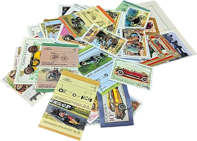 IMPACTO COLECCIONABLES – 100 Car-Themed Stamps Collection - Image 2
