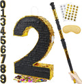 PCFING 20 Inch Number 2 Piñata Gold Black by PCFING