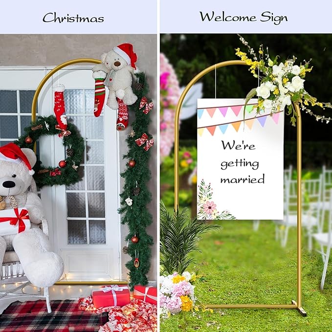 6.6 ft Arch Backdrop Stand, Metal Wedding Arch Stands - Image 8