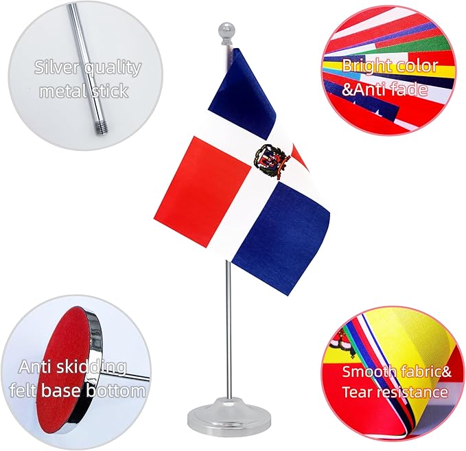 Dominica Desk Flag, Dominican Table Office Flag - Image 3