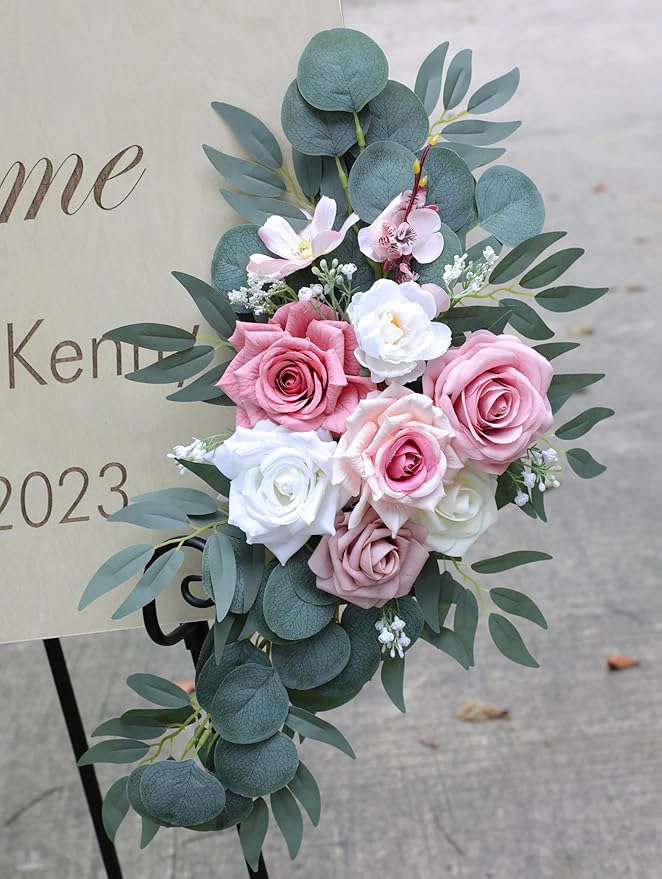 ponatia Artificial Wedding Arch Flowers, Dusty Rose Wedding Flowers - Image 4