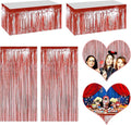 4P Metallic Foil Fringe Tinsel Table Skirts by FENGNIAN