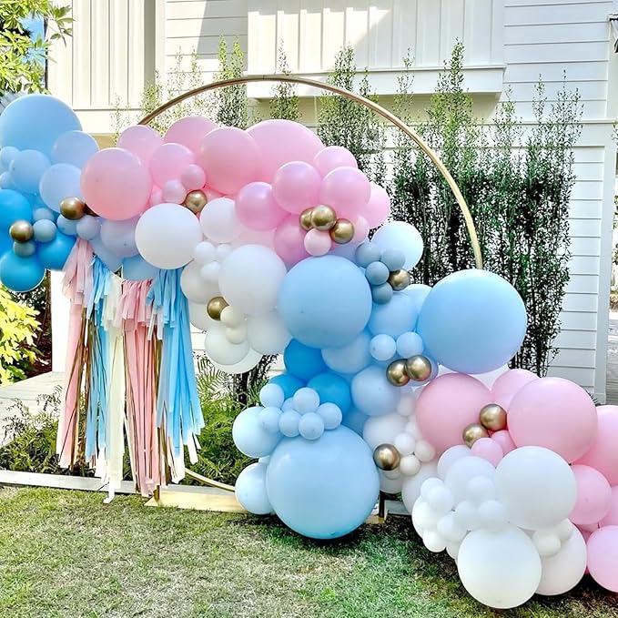 Pink and Blue Balloons Garland Arch Kit, Gender Reveal Balloons Arch Kit - Image 7