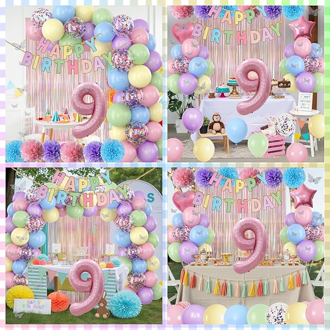 Pastel 9th Birthday Party Decorations - Image 8
