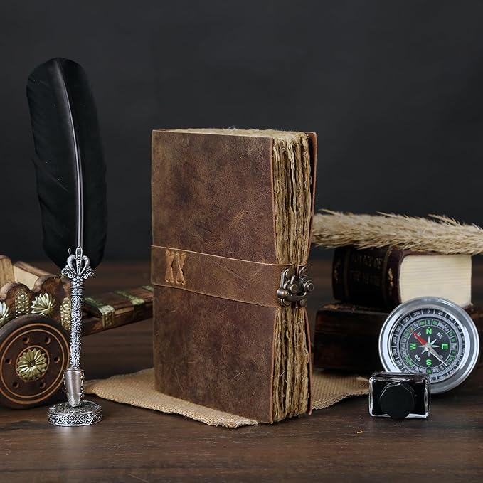 Vintage Leather Journal Handmade Buffalo Non-Refillable Deckle Edge Paper – - Image 3