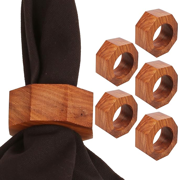 Finely Handcrafted Natural Wood Geometric Pentagon Shape Large Size Party by Indtresor
