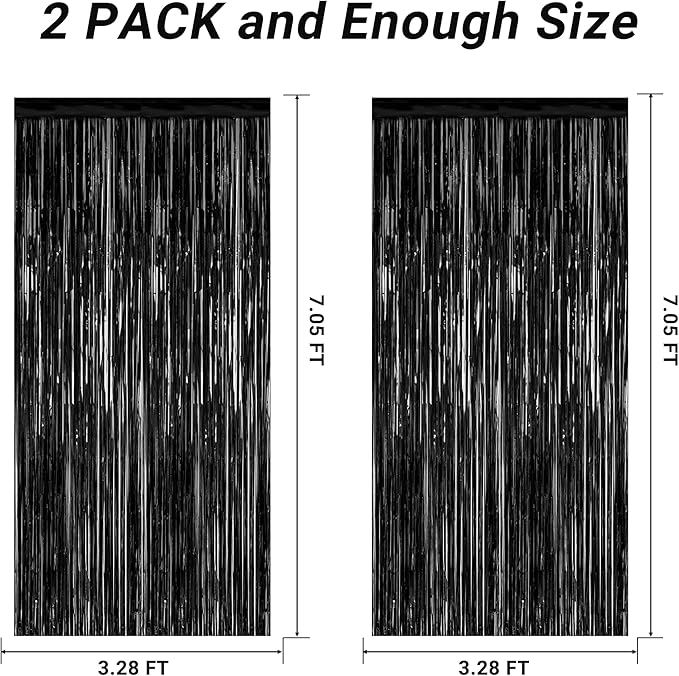 2 Pack 2025 Graduation Party Decorations, 3.28 FT x 7.05 FT Black Backdrop - Image 2