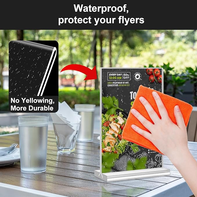 Acrylic Sign Holder 5x7 Inches 24 Pack, Double Sided Clear Display Stand Table - Image 5
