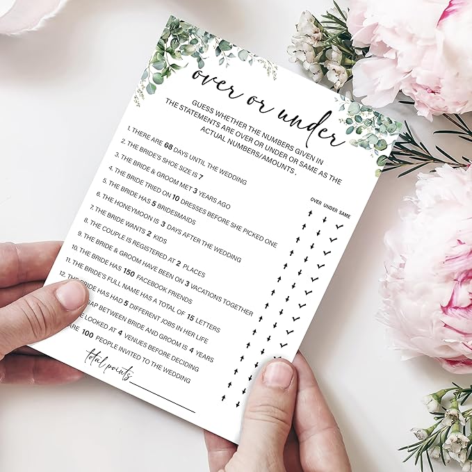 Eucalyptus Bridal Shower Game Cards - Image 3