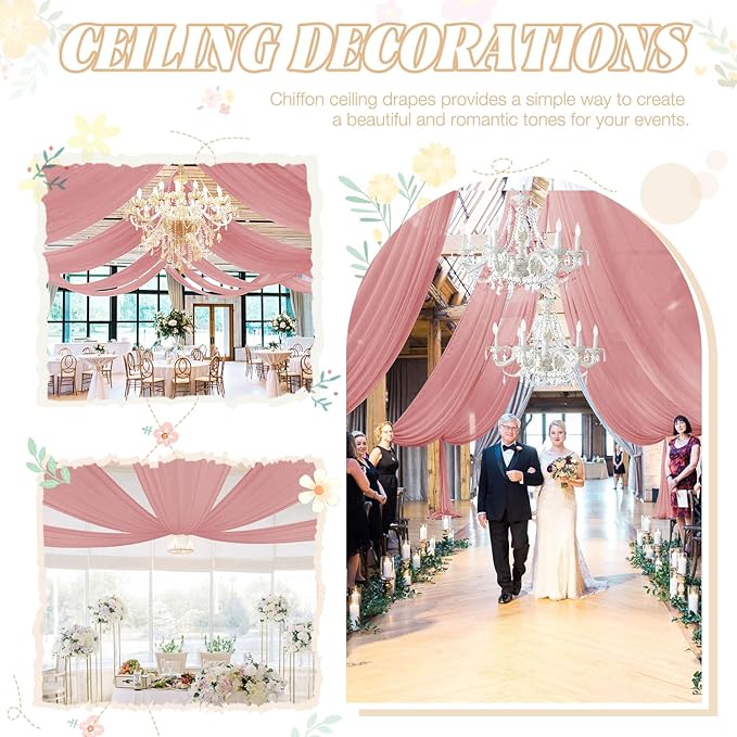 FUHSY Wedding Ceiling Drapes Sheer Fabric - Image 6