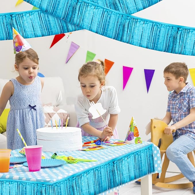 Light Blue Birthday Decorations Tinsel Garland Parade Float Decorations - Image 8