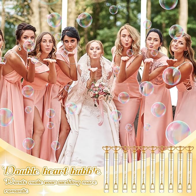 150 Pcs Bubble Wands Bulk for Wedding Party Mini Heart Wand - Image 6