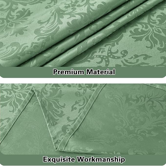 Flower Jacquard Rectangle Tablecloth 60 x 120 Inch Spill Proof Wrinkle Free - Image 4