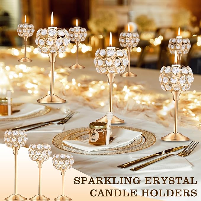 Crystal Candle Holders Set of 16 - Image 3