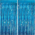 Tinsel Curtain Party Backdrop Blue Birthday Decorations 2 Packs Glitter Foil by KEJ
