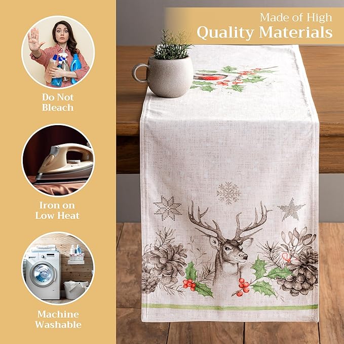 Maison d' Hermine Table Runner 100% Cotton Double Layer Table Runners 72 inches - Image 3