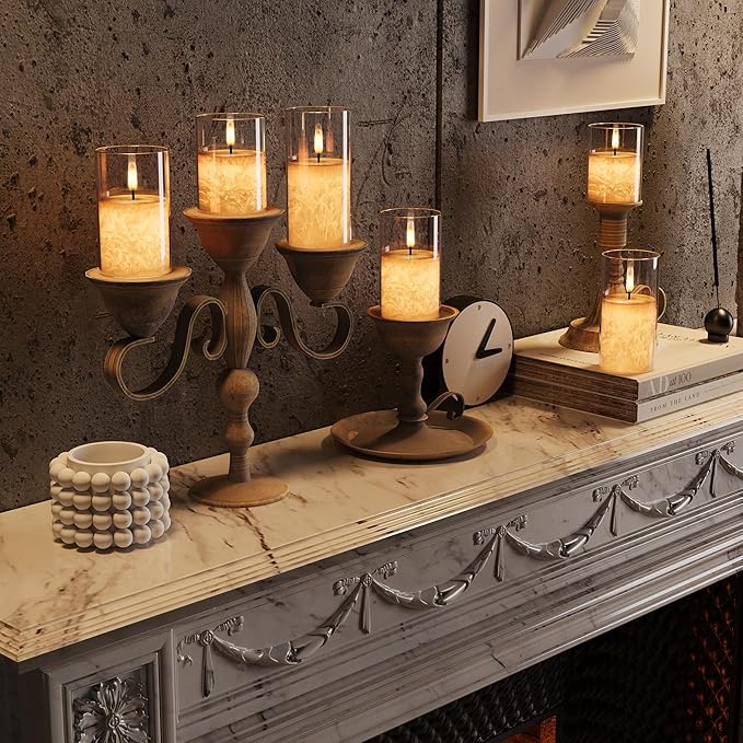 Ice Crystal Real Wax Glass Flameless Candles - Image 4
