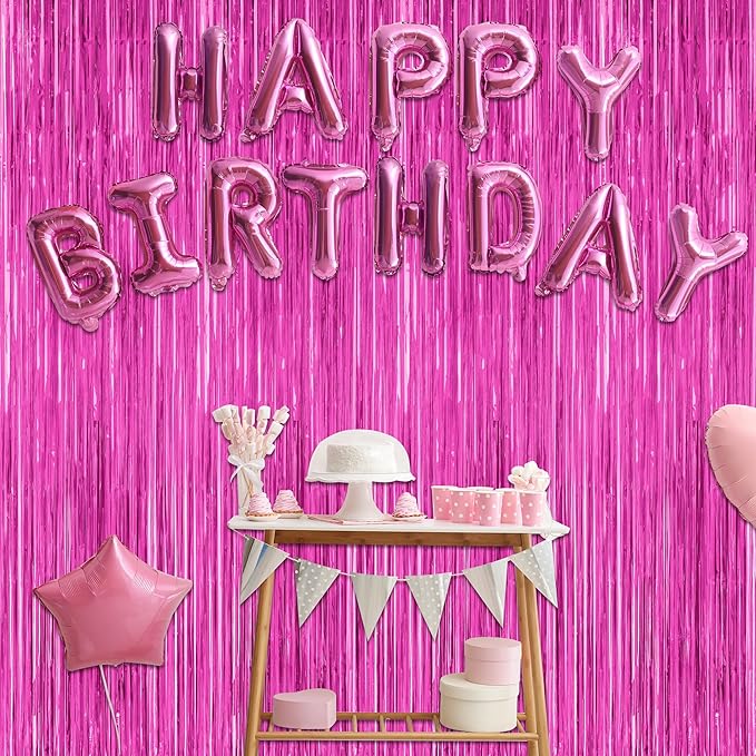2 Pack Hot Pink Party Decorations, 3.28 FT x 7.05 FT Hot Pink Backdrop - Image 7
