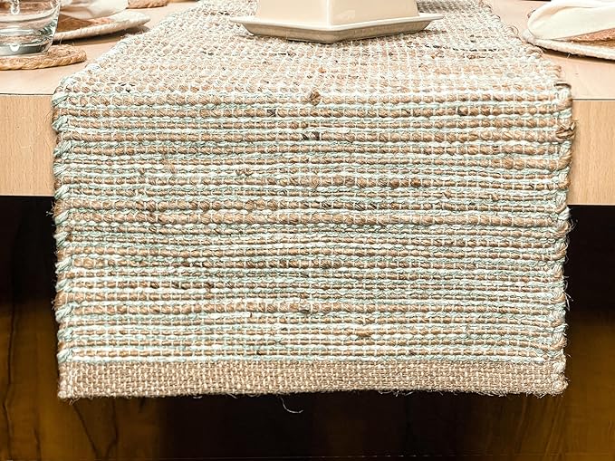 Chardin home Natural Jute Table Runner 13x90 Inch – Vintage Boho Rustic Table by ChardinHome