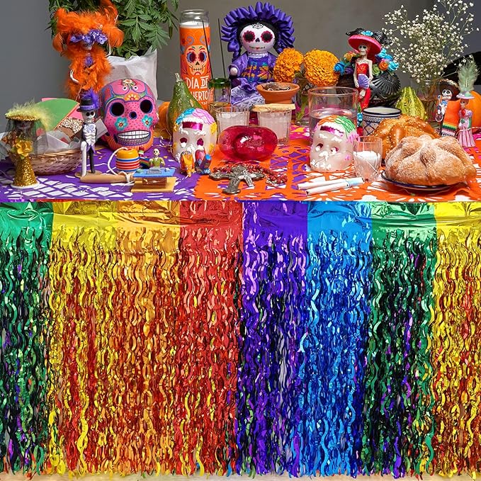 CCINEE 4 Packs Foil Fringe Table Skirt - Image 7