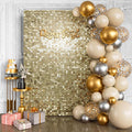 Qcity Light Gold Shimmer Wall Backdrop 24PCS, Square Sequin Glitter Backdrop by QCITY