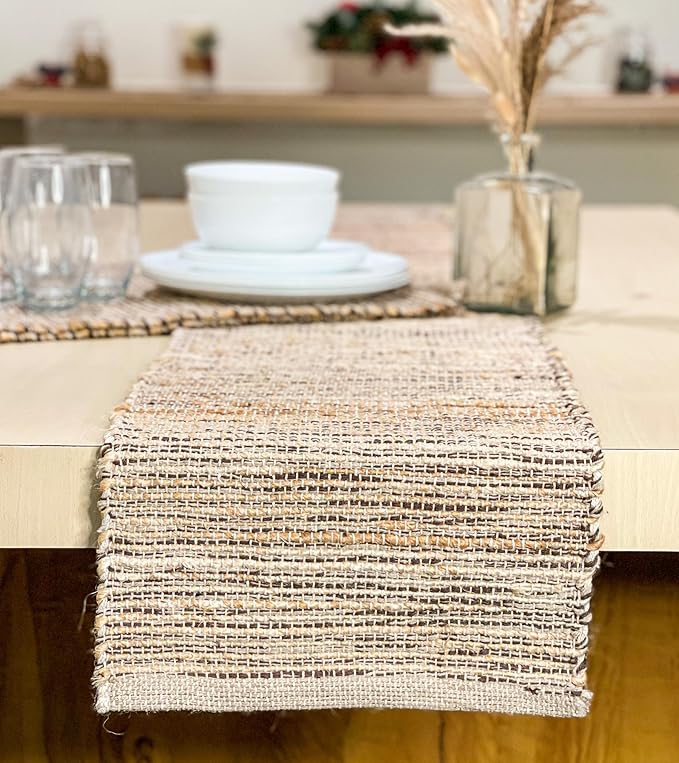 Chardin home Natural Jute Table Runner 13x72 Inch – Vintage Boho Rustic Table by ChardinHome