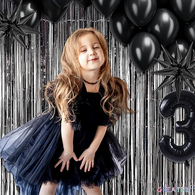 Black Tinsel Curtain Party Backdrop - Image 6