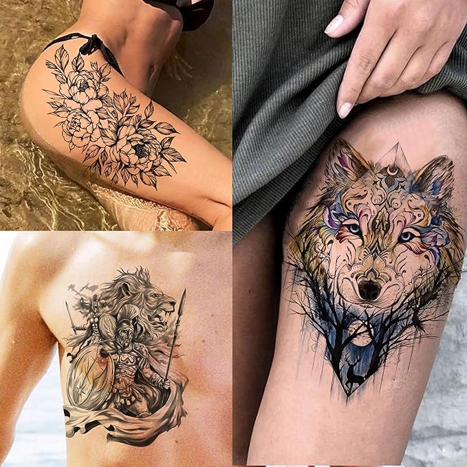 53 Sheets 3D Large Tiger Dragon Temporary Tattoos - Image 4