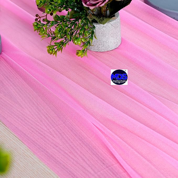 MDS 2 Pack 10ft Chiffon Table Runner 29 x 120 Inches Sheer Wedding Runner - Image 4