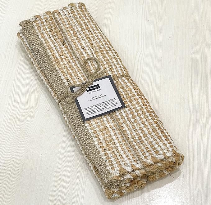 Chardin home Natural Jute Table Runner 13x36 Inch – Vintage Boho Rustic Table - Image 8