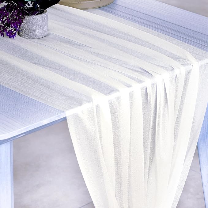 VDS Pack of 3 Panel Wedding Arch Draping Fabric Sheer Chiffon Fabric Drapery - Image 4